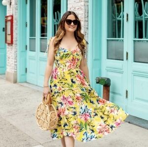 Eliza J Yellow Midi Dress
